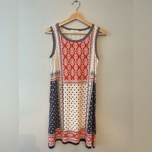 Max Studio Red and White Patterned Dress